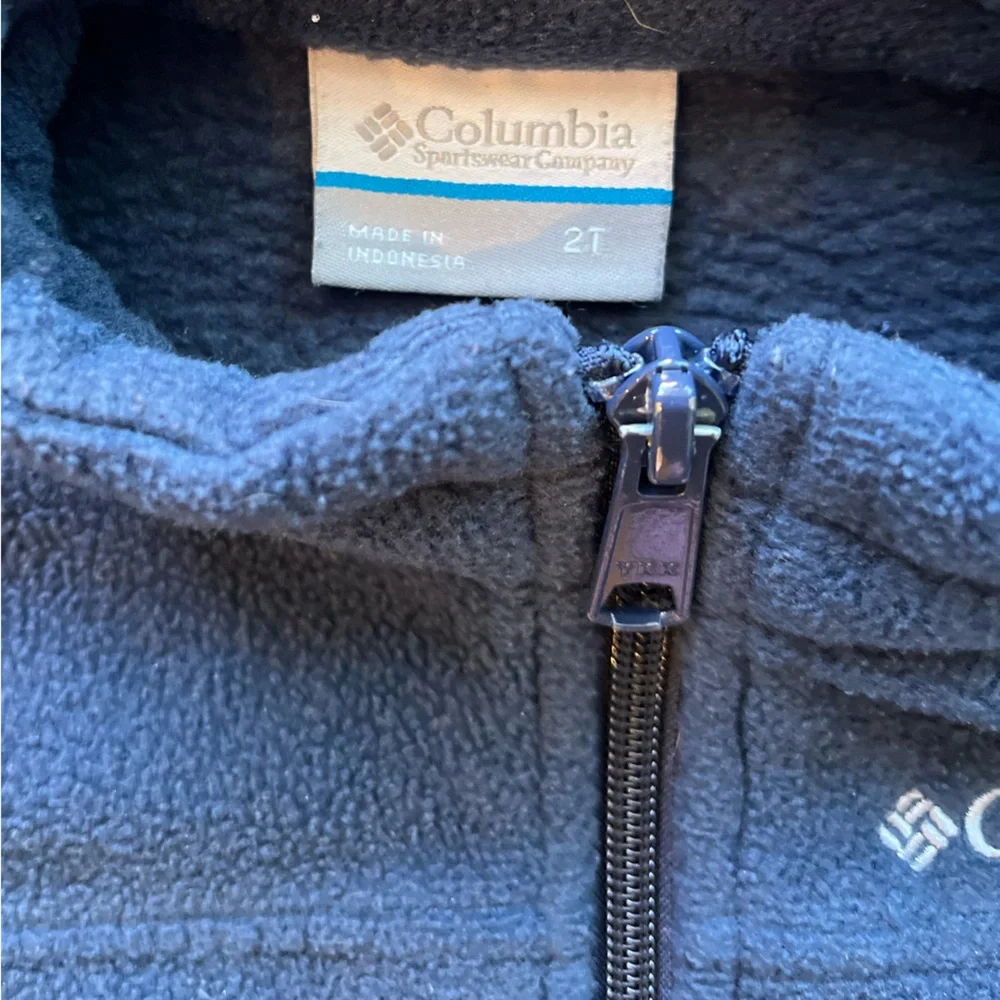 Columbia Toddler Boy’s Lightweight Fleece Full Zip Up Jacket Navy Blue 2T